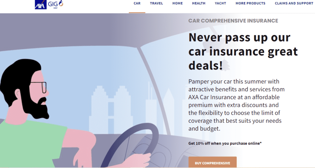 AXA Online Car Insurance in dubai (UAE)
